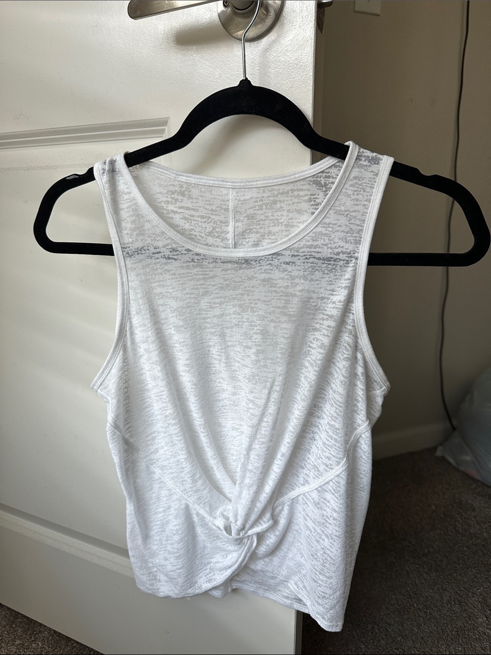 lululemon athletica White Knot-Front Muscle Tank